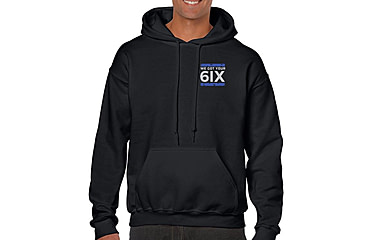 Image of Thin Blue Line Hoodie - We Got Your 6ix, Black - 6IX-H-BLACK-XXL