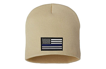 Image of Thin Blue Line Knit Beanie 8 Inch, Desert - BEANIE-8INCH-TBL-DESERT