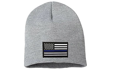 Image of Thin Blue Line Knit Beanie 8 Inch, Gray - BEANIE-8INCH-TBL-GRAY