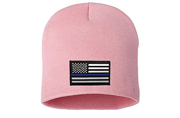Image of Thin Blue Line Knit Beanie 8 Inch, Pink - BEANIE-8INCH-TBL-PINK