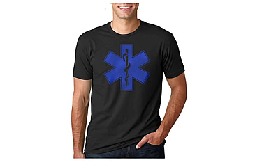 Image of Thin Blue Line Men's Ems T-shirt - MEN-EMS-BIG-BLACK-XXL