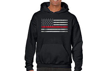 Image of Thin Blue Line Men's Hoodie - Classic Thin Red Line - RFLG-H-BIG-LOGO-BLACK-XXL