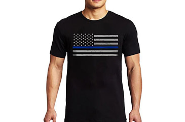 Image of Thin Blue Line Men's - Short Sleeve Classic - MEN-TBL-BIG-LOGO-BLACK-XXXXL
