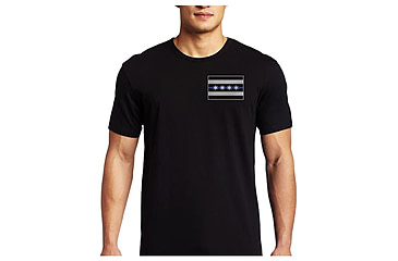 Image of Thin Blue Line Men's T-shirt - Chicago Flag, Black - CHIC-BLACK-XXL