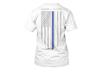 Image of Thin Blue Line Men's T-shirt - Chicago Flag, White - CHIC-WHITE-XXL