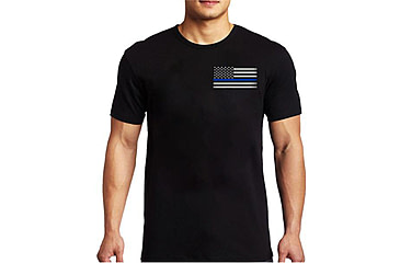 Image of Men's - T-Shirt - Thin Blue Line Flag