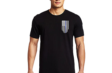 Image of Thin Blue Line Men's T-shirt - Flag - Honor &amp; Respect, Thin Blue Line - TBL-BLACK-XXL