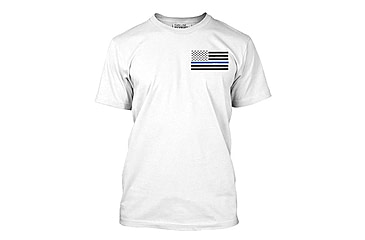 Image of Thin Blue Line Men's - T-shirt - Flag, White - MEN-TBL-SMALL-LOGO-WHITE-XXL