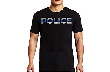 Image of Thin Blue Line Police T-shirt - Mens, 2XL, Black, MEN-POLICE-BLACK-XXL