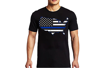 Image of Thin Blue Line USA T-shirt - Mens, Extra Large, Black, MEN-USA-BLACK-XL