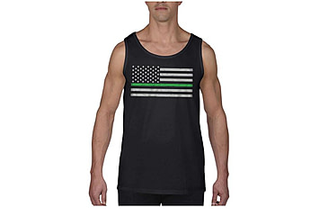 Image of Thin Blue Line Men's - Tank Classic Thin Green Line - MEN-TANK-CLASSIC-GREEN-BLACK-XXL