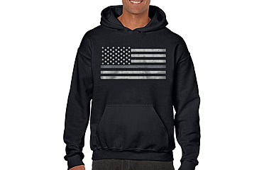 Image of Thin Blue Line Mens Hoodie - Classic Thin Silver Line - MEN-H-CLASSIC-TSL-BLACK-LARGE