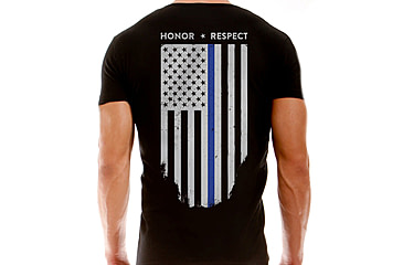 Image of Thin Blue Line Mens T-shirt - Chicago Flag, Black - CHIC-BLACK-XXXL