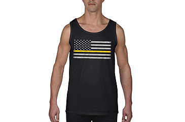 Image of Thin Blue Line Mens - Tank Classic Thin Gold Line - MEN-TANK-CLASSIC-GOLD-BLACK-SMALL
