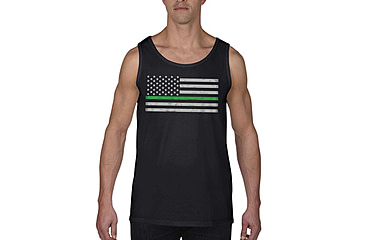 Image of Thin Blue Line Mens - Tank Classic Thin Green Line - MEN-TANK-CLASSIC-GREEN-BLACK-XL