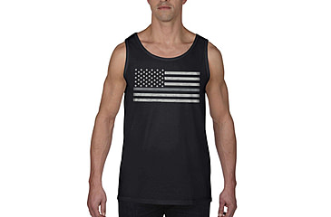 Image of Thin Blue Line Mens - Tank Classic Thin Silver Line - MEN-TANK-CLASSIC-SILVER-BLACK-LARGE
