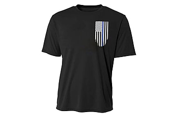 Image of Thin Blue Line Polyester T-shirt - Honor/respect - POLY-HONOR-BLACK-XXL