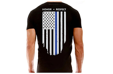 Image of Thin Blue Line Polyester T-shirt - Honor/respect - POLY-HONOR-BLACK-XXL