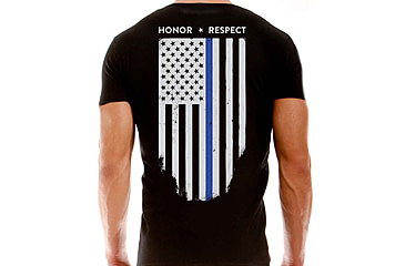 Image of Thin Blue Line Polyester T-shirt - Honor/respect - POLY-HONOR-BLACK-XXXL