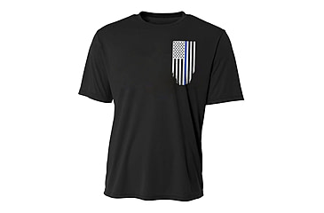 Image of Thin Blue Line Polyester T-shirt - Honor/respect - POLY-HONOR-BLACK-XXXL
