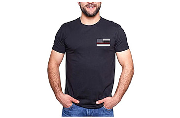 Image of Thin Blue Line Shirt - Remember, Thin Red Line - REMEMBER-TRL-SHIRT-BLACK-2XL