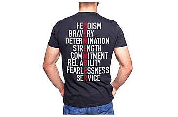 Image of Thin Blue Line Shirt - Remember, Thin Red Line - REMEMBER-TRL-SHIRT-BLACK-2XL