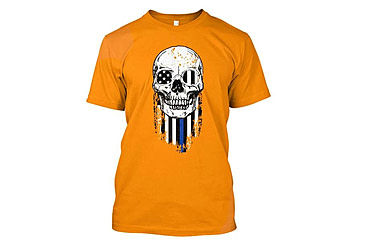 Image of Thin Blue Line T-shirt - Halloween Thin Blue Line, Orange - TBL-HALO-ORG-XXL