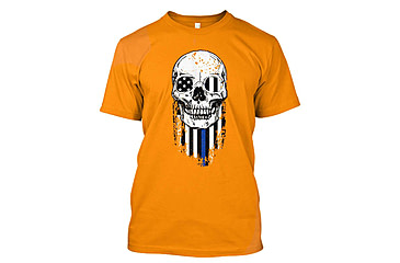 Image of Thin Blue Line T-shirt - Halloween Thin Blue Line, Orange - TBL-HALO-ORG-L