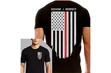 Image of Thin Blue Line T-shirt - Honor/respect Thin Red Line, 5XL - TRL-BLACK-XXXXXL