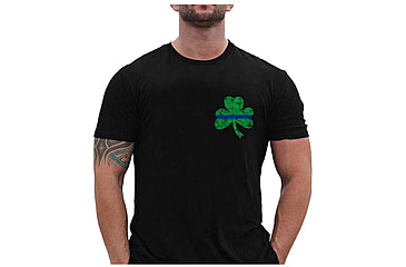 Image of Thin Blue Line T-shirt, Small Shamrock, - STPAT-SM-TBL-SHIRT-BLACK-XXL