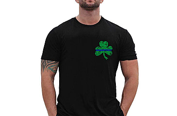 Image of Thin Blue Line T-shirt, Small Shamrock, - STPAT-SM-TBL-SHIRT-BLACK-LARGE