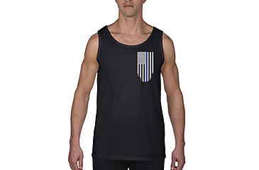 Image of Thin Blue Line Tank - American Flag - Honor &amp; Respect, Black - TBL-TANK-BLACK-XXXL