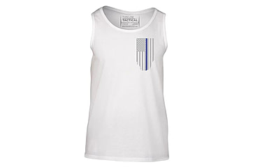 Image of Thin Blue Line Tank - American Flag - Honor &amp; Respect, White - TBL-TANK-WHITE-XXL