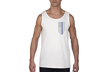 Image of Thin Blue Line Tank - American Flag - Honor &amp; Respect, White - TBL-TANK-WHITE-XXXL