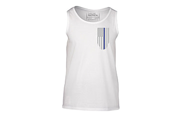 Image of Thin Blue Line Tank - American Flag - Honor &amp; Respect, White - TBL-TANK-WHITE-XXXL