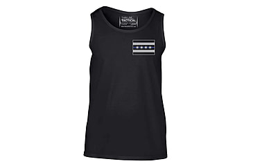 Image of Thin Blue Line Tank - Chicago Flag, Black - CHIC-TANK-BLACK-XXL