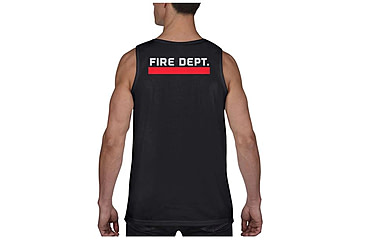 Image of Thin Blue Line Tank - Fire Department Thin Red Line, Black - DEPT-TANK-BLACK-XXL