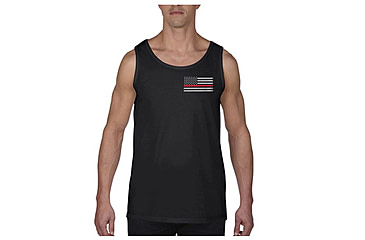 Image of Thin Blue Line Tank - Fire Department Thin Red Line, Black - DEPT-TANK-BLACK-XXL