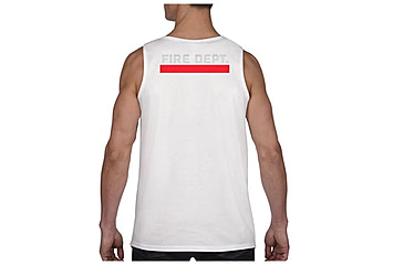 Image of Thin Blue Line Tank - Fire Department Thin Red Line, White - DEPT-TANK-WHITE-XXL