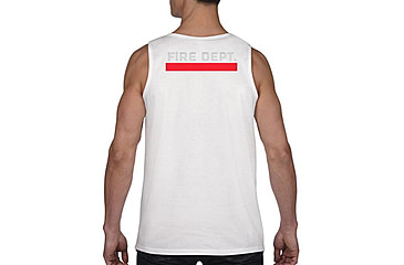 Image of Thin Blue Line Tank - Fire Department Thin Red Line, White - DEPT-TANK-WHITE-L