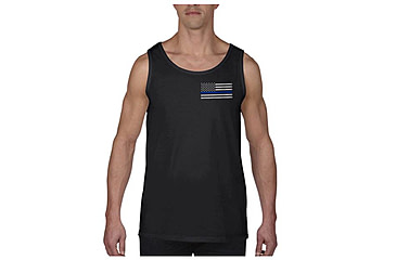 Image of Thin Blue Line Tank - Flag, Black - MEN-TANK-TBL-SMALL-LOGO-BLACK-XXL