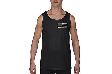 Image of Thin Blue Line Tank - Flag, Black - MEN-TANK-TBL-SMALL-LOGO-BLACK-LARGE