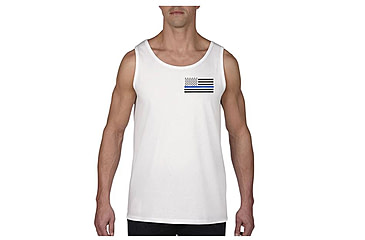 Image of Thin Blue Line Tank - Flag, White - MEN-TANK-TBL-SMALL-LOGO-WHITE-XXL