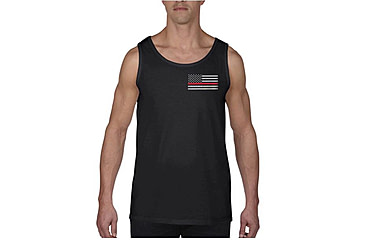 Image of Thin Blue Line Tank - Thin Red Line American Flag, Black - RFLG-TANK-SMALL-LOGO-BLACK-XXL