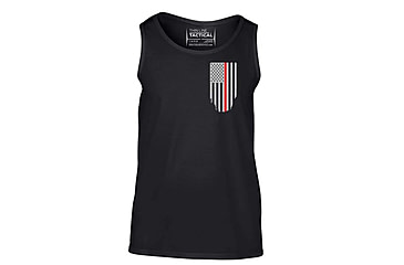 Image of Thin Blue Line Tank - Thin Red Line American Flag - Honor &amp; Respect, Black - TRL-TANK-BLACK-XXL