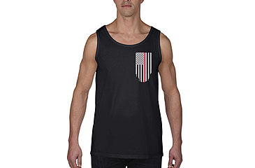 Image of Thin Blue Line Tank - Thin Red Line American Flag - Honor &amp; Respect, Black - TRL-TANK-BLACK-L