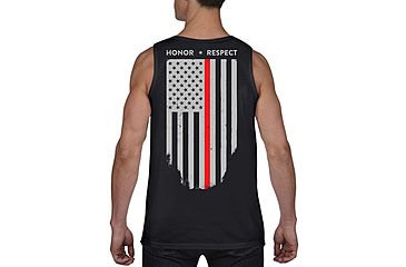 Image of Thin Blue Line Tank - Thin Red Line American Flag - Honor &amp; Respect, Black - TRL-TANK-BLACK-L