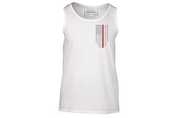 Image of Thin Blue Line Tank - Thin Red Line American Flag - Honor &amp; Respect, White - TRL-TANK-WHITE-XXL