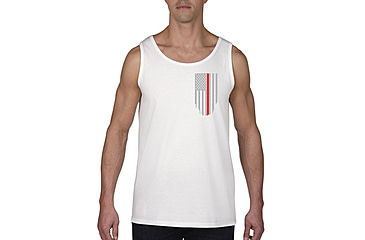 Image of Thin Blue Line Tank - Thin Red Line American Flag - Honor &amp; Respect, White - TRL-TANK-WHITE-L