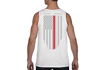 Image of Thin Blue Line Tank - Thin Red Line American Flag - Honor &amp; Respect, White - TRL-TANK-WHITE-L